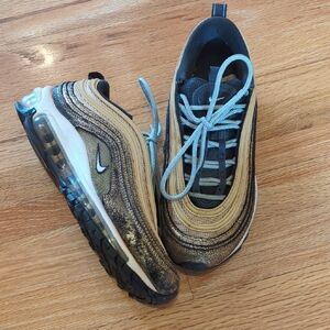 Nike Air Max 97 Metallic Gold and Black Shoes